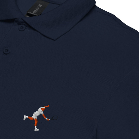 Elegance - Polo with orange embroidered logo